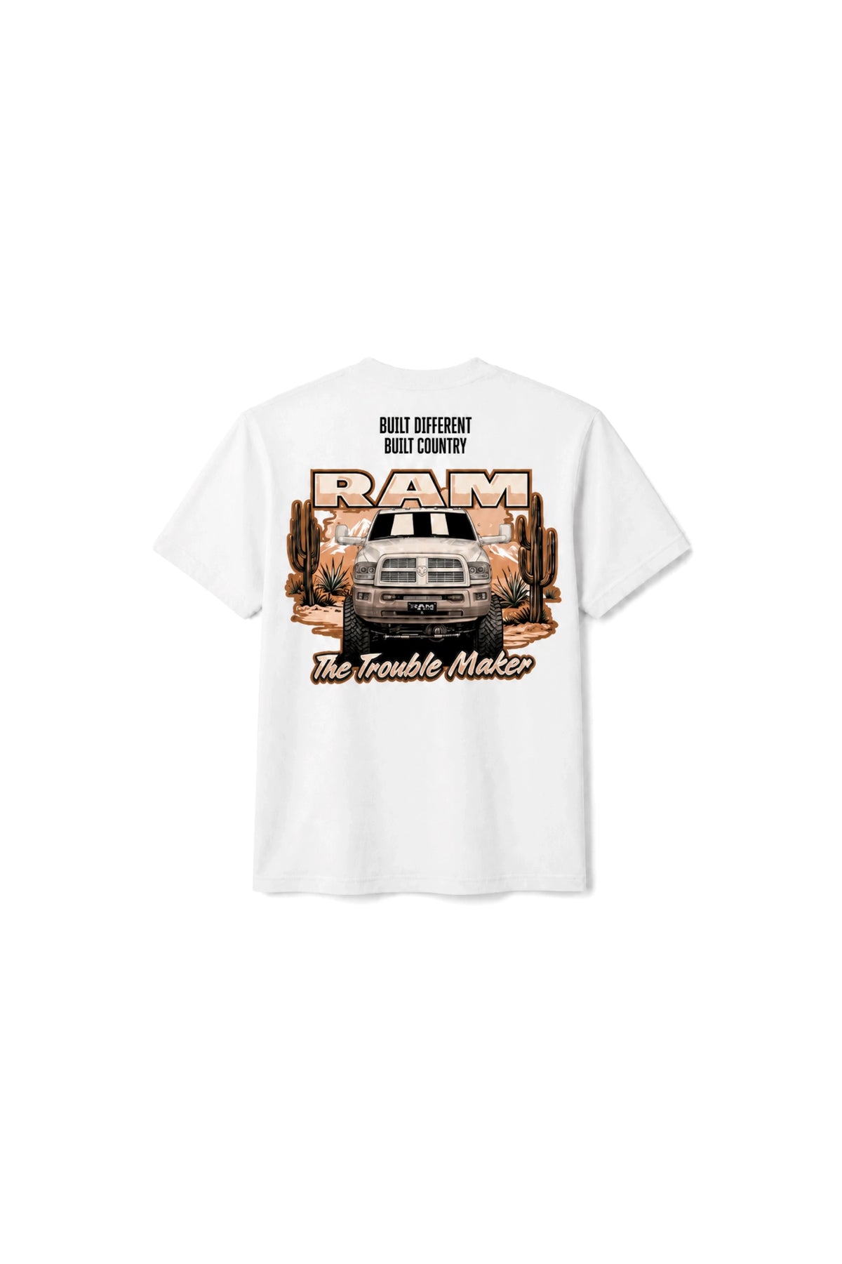 Camiseta T-Rex Lift Ram CS branca infantil vista de costas