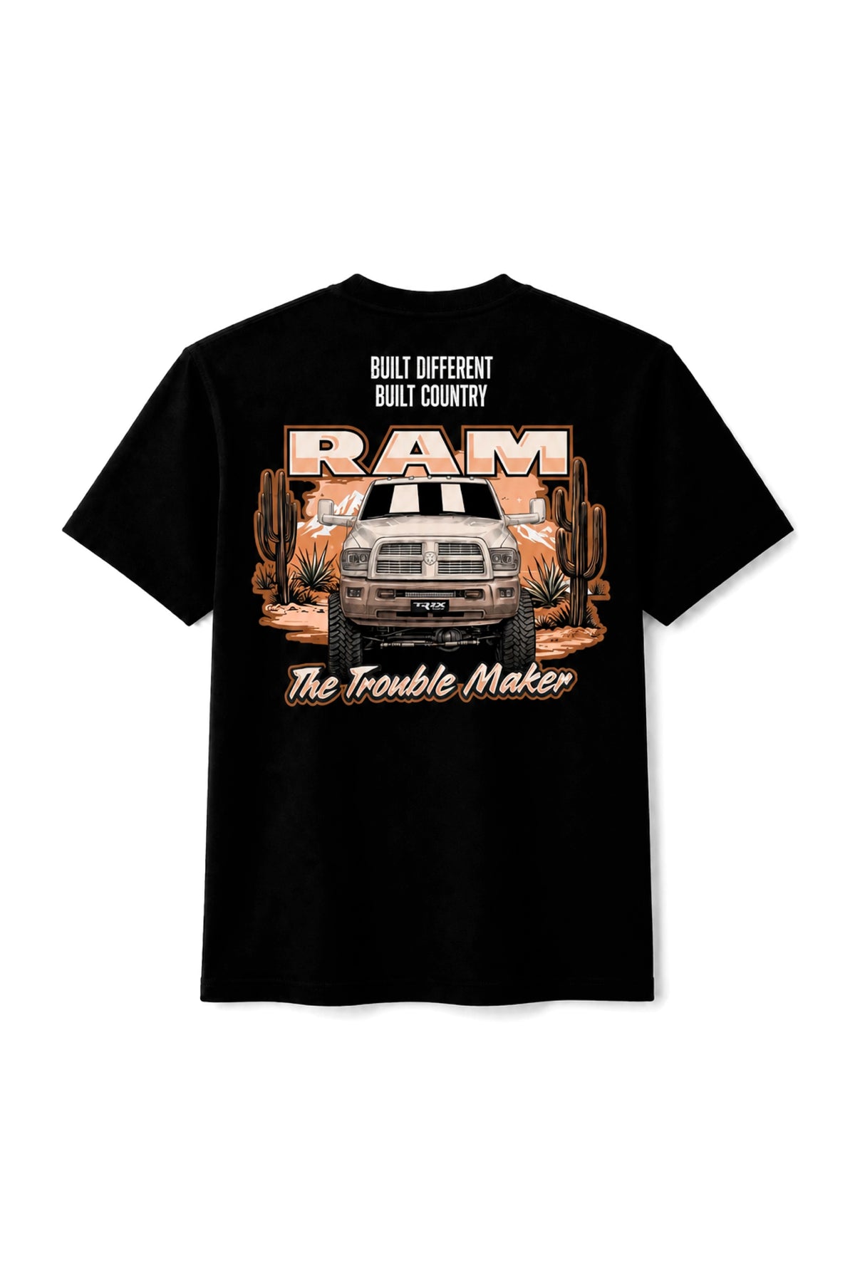 Camiseta T-Rex Lift Ram CS preta adulto vista de costas