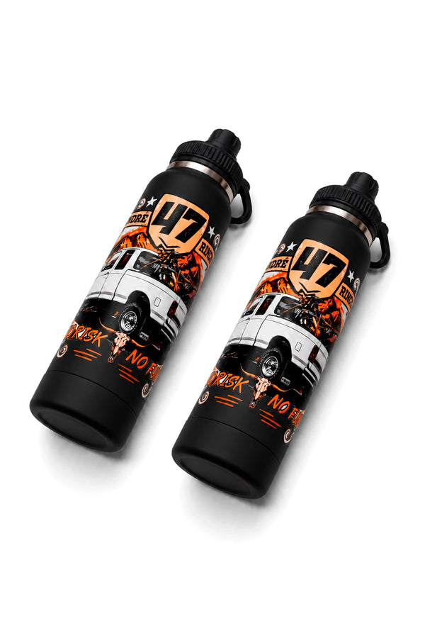 Duas Garrafas Térmicas T-Rex Lift Andre Rincon 47 pretas 800ML posicionadas em ângulo