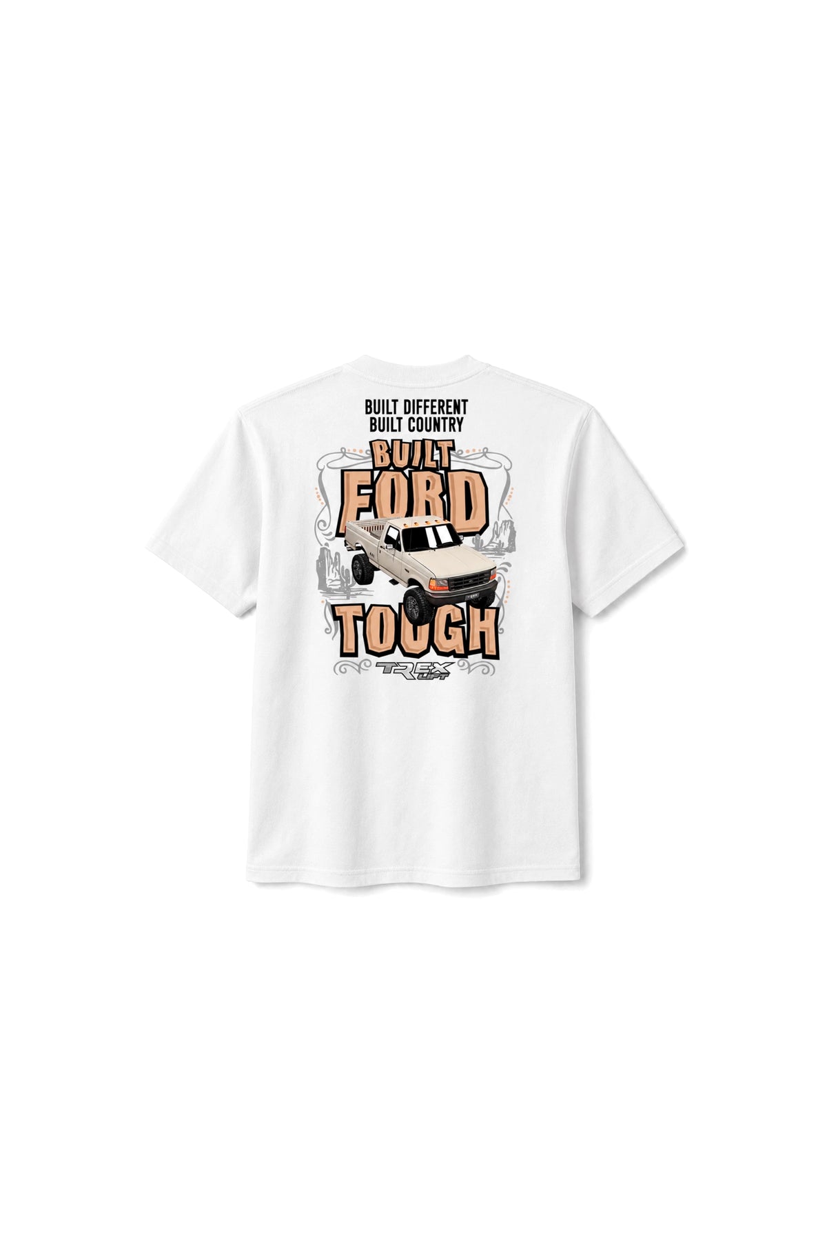 Camiseta T-Rex Lift F1000 Tempestade branca infantil vista de costas