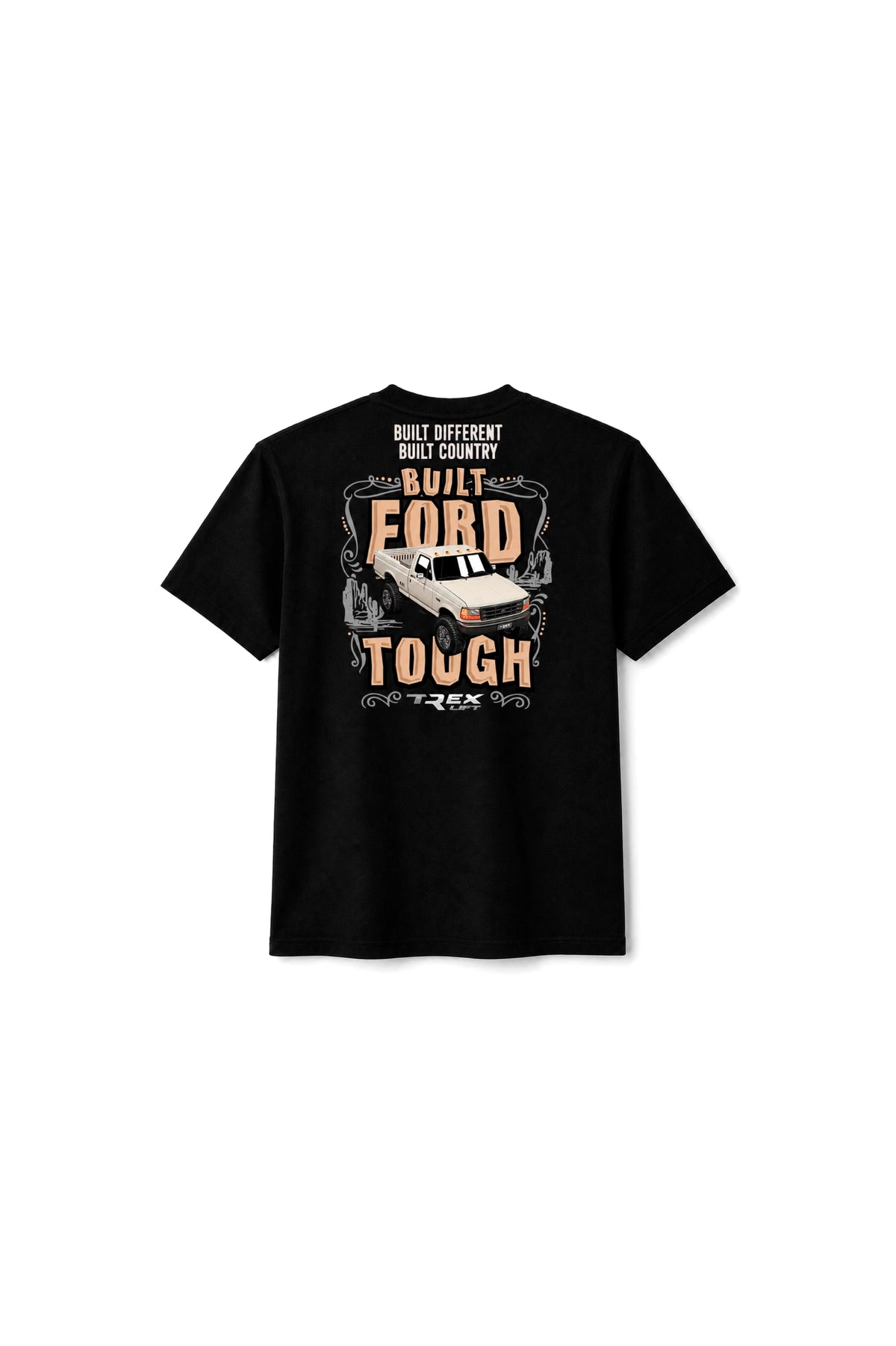 Camiseta T-Rex Lift F1000 Tempestade preta infantil vista de costas