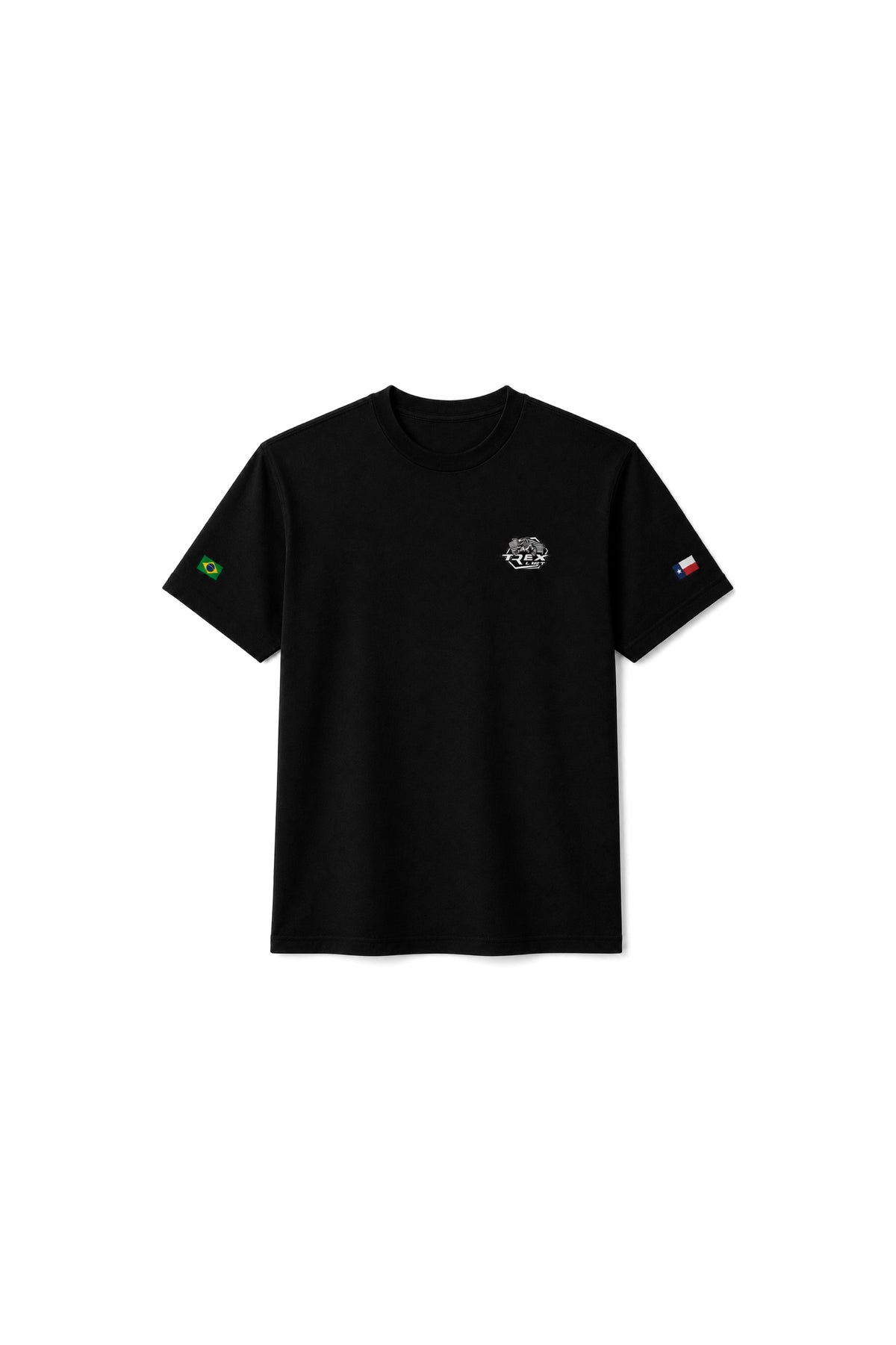 Vista frontal da Camiseta T-Rex Lift F150 Lariat preta infantil