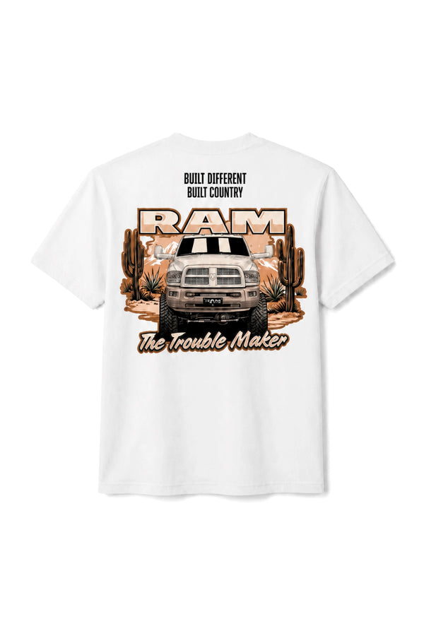 Camiseta T-Rex Lift Ram CS branca adulto vista de costas