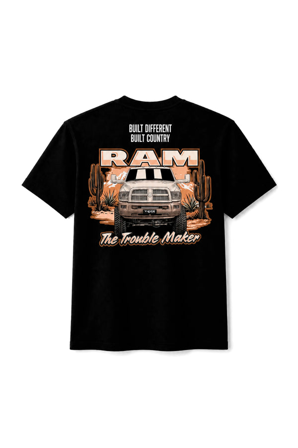 Camiseta T-Rex Lift Ram CS preta adulto vista de costas