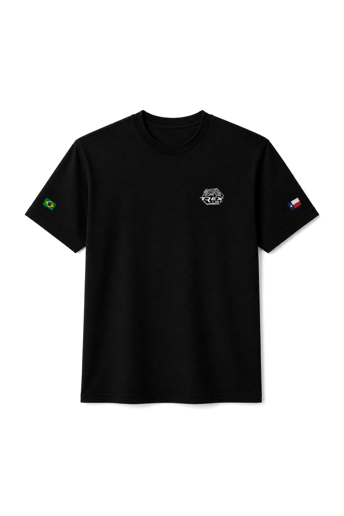 Vista frontal da Camiseta T-Rex Lift Ram CS preta adulto