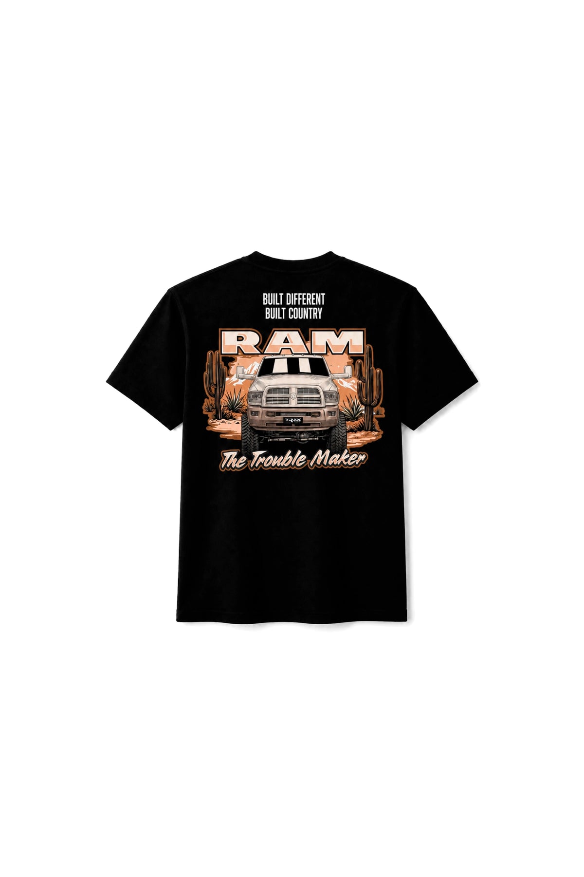 Camiseta T-Rex Lift Ram CS preta infantil vista de costas