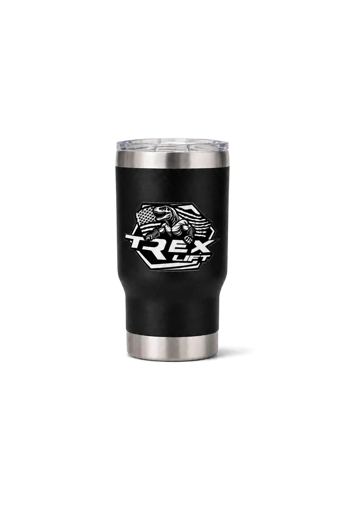 Copo Porta Long Neck T-Rex Lift preto 420ML sem a tampa superior