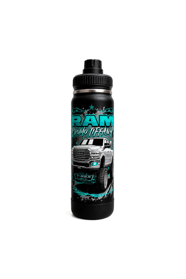 Garrafa Térmica T-Rex Lift Cromo Tiffany preta 800ML vista de frente
