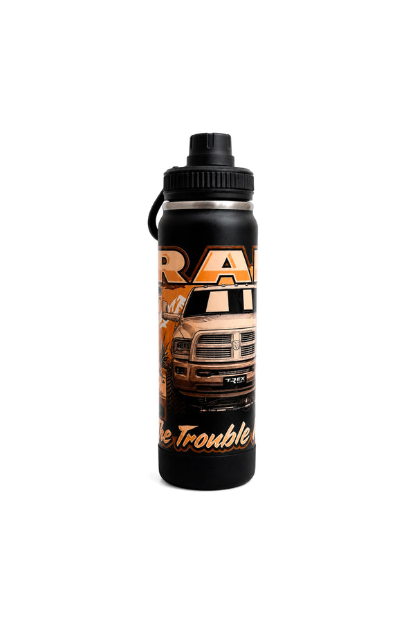 Garrafa Térmica T-Rex Lift Ram CS preta 800ML vista de frente